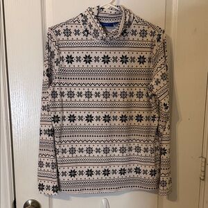 Womens Large Black and White Patterned Sweater